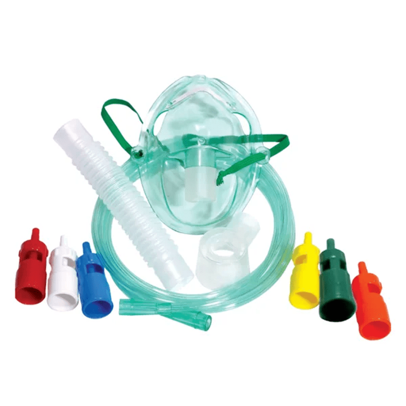 Máscara de Oxigênio Venturi Adulto, Tubo Corrugado, 6 diluidores, Tubo de O2 - 100572 - MD